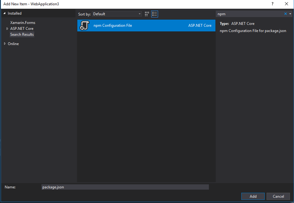 Vs Add Npm Config File.PNG