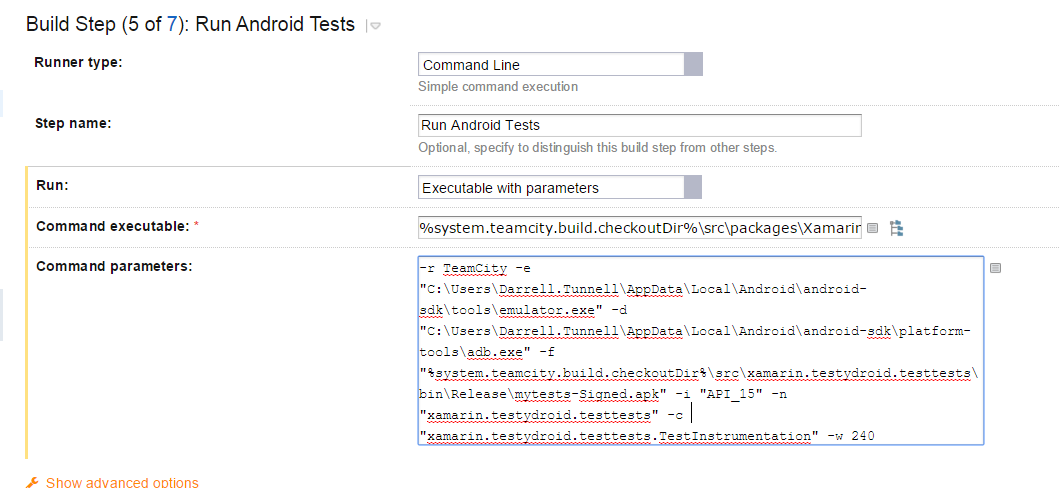 tc testydroid commandlinestep.PNG